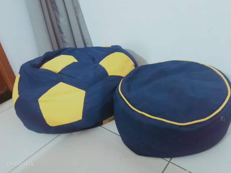 Boys Blue Football Beans Bag (SLIGHTLY USED) 1