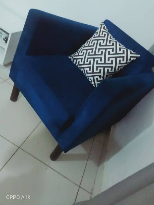 2 seater blue  Sofa  (Slightly Used) 1