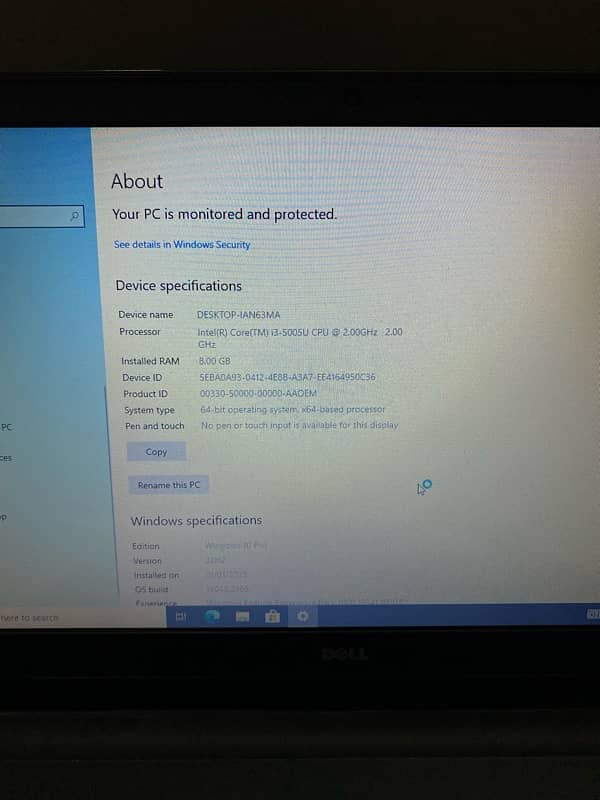 Dell Laptop core i3 5th generation 4