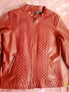 beautiful leather jacket only red colour branded leather jacket