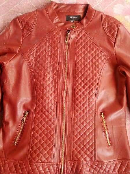 beautiful leather jacket only red colour branded leather jacket 1