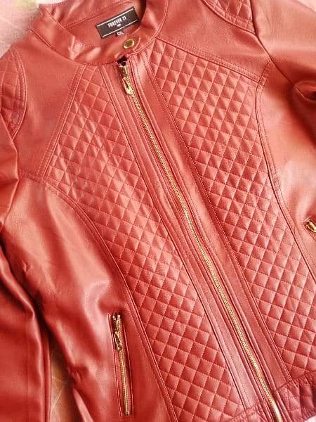 beautiful leather jacket only red colour branded leather jacket 2