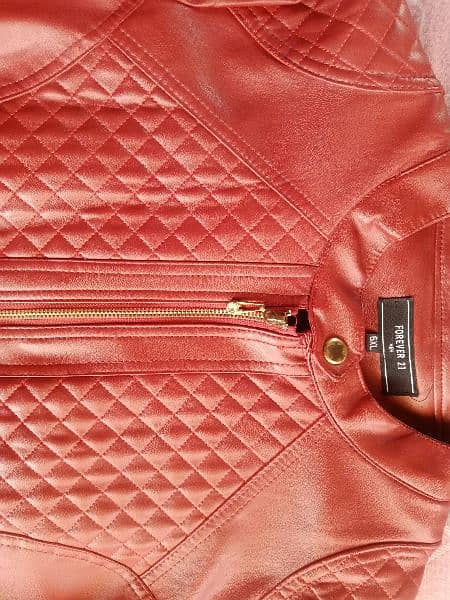 beautiful leather jacket only red colour branded leather jacket 4