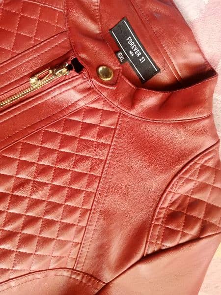 beautiful leather jacket only red colour branded leather jacket 6