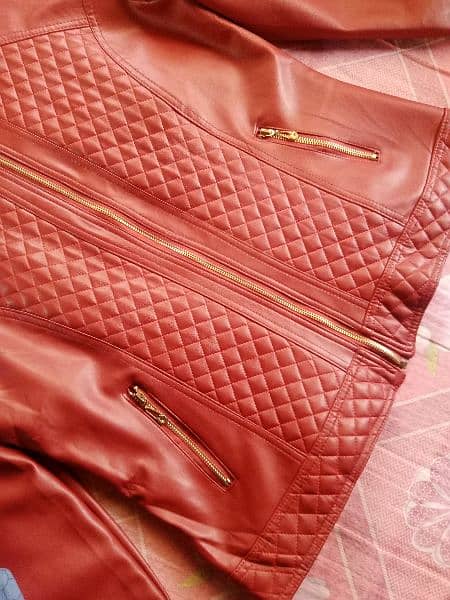 beautiful leather jacket only red colour branded leather jacket 7