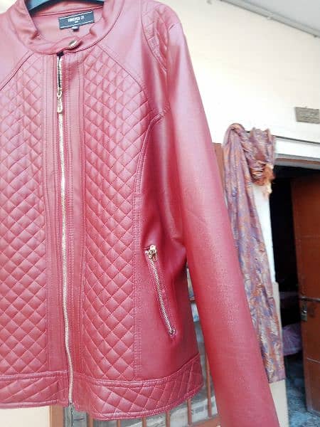 beautiful leather jacket only red colour branded leather jacket 10