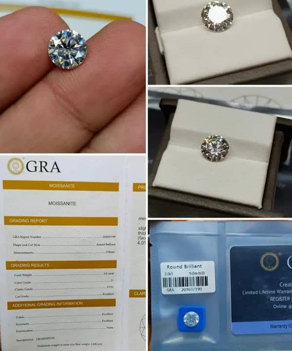 GRA Moissanite Diamonds with Certificate 0