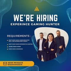 Need Experience Hunter For Gaming slots