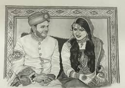 customized couple sketch