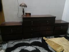 double bed with matress 7 inch side table dresser and mirror frame