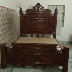 chinyoti king size bed with side tables and dressing table almost new