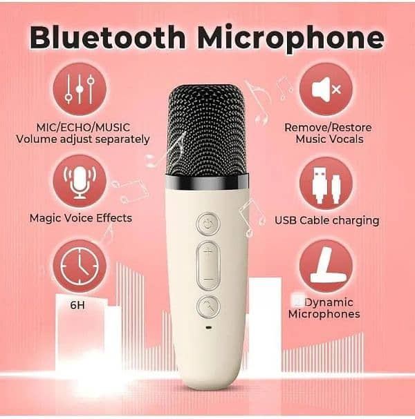 K12 Mini Audio Microphone Karaoke Family Wireless Bluetooth Speaker 4