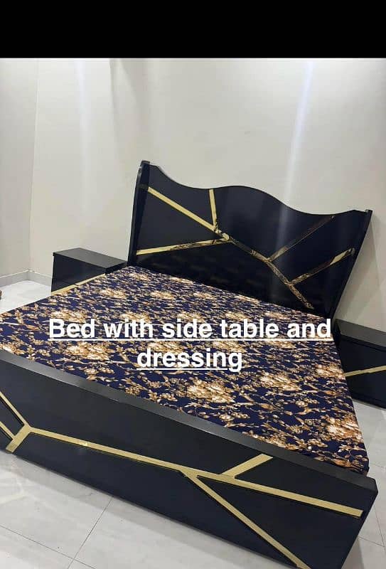 Bed sets half white bed golden V shape bed black bed 1