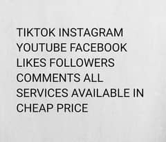 TIKTOK INSTA YOUTUBE LIKES FOLLOWERS AVAILABLE  CONTACT 03055276163