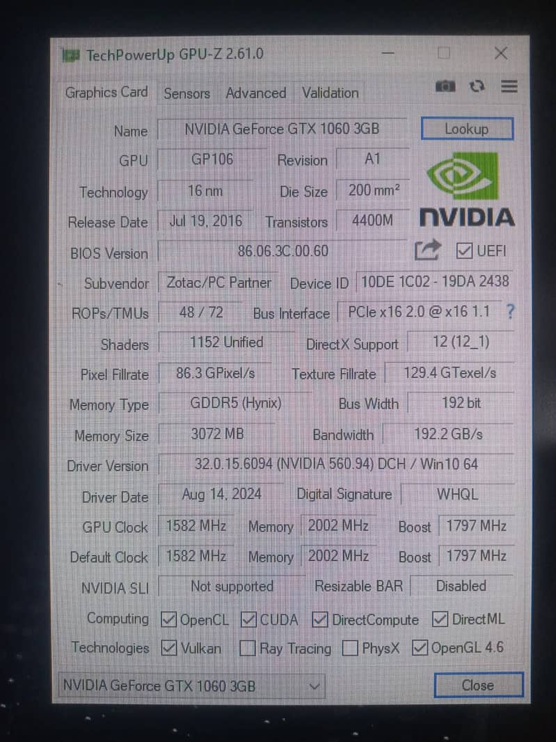 GTX 1060 3GB 5