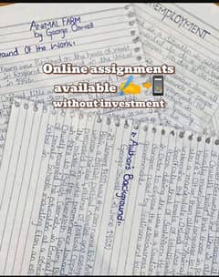 ONLINE ASSIGNMENTS WORK AVAILABLE