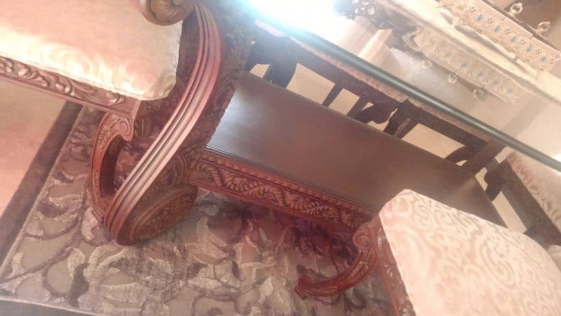 Shesham woodDining table with 8 chairs condition is very good 4