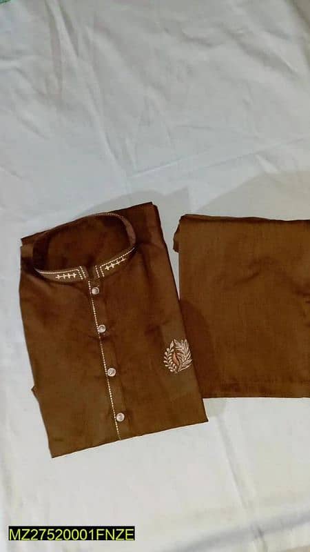 Men's Stitched Wash and Wear Embroidered Kurta Shalwar 2