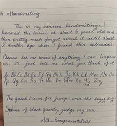 handwriting assignment work