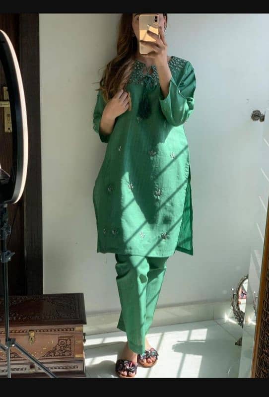 lawn 2 piece embroided stitched suit 3