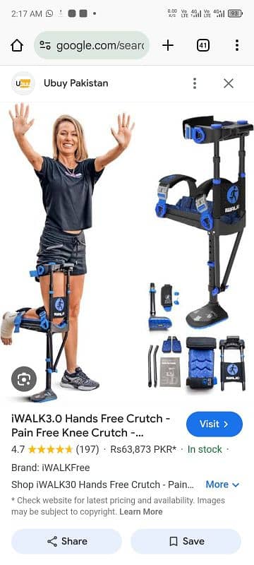 below Knee Brace iwalk hand Free Crutch 0