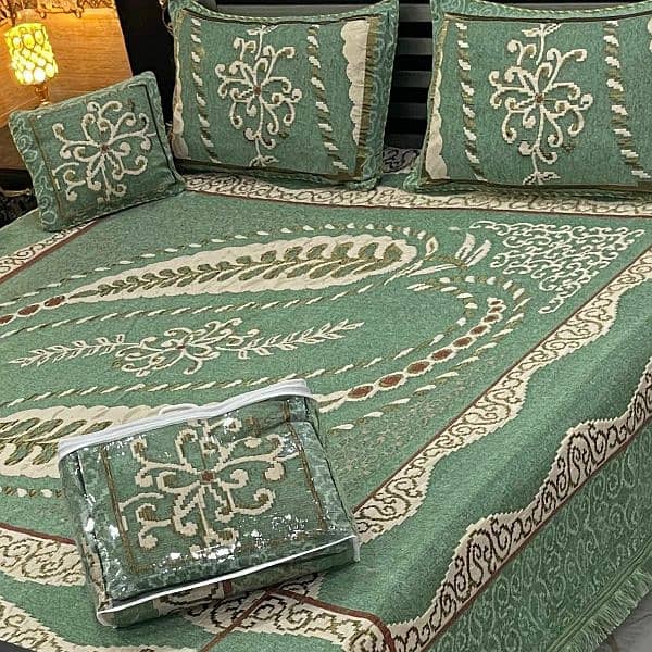 4Pc Velvet Jacquard Bedsheet Set 9