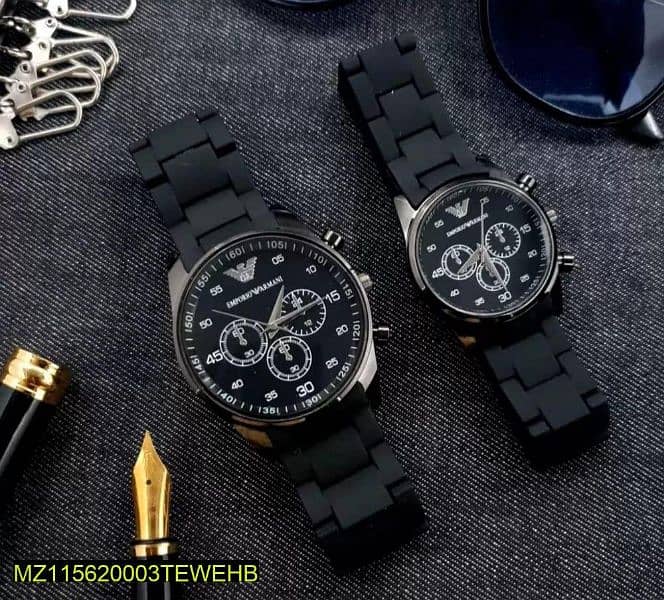 couples chronograph watches black 2