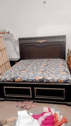 bed set with dressing table side tables & mattress /furniture for sale