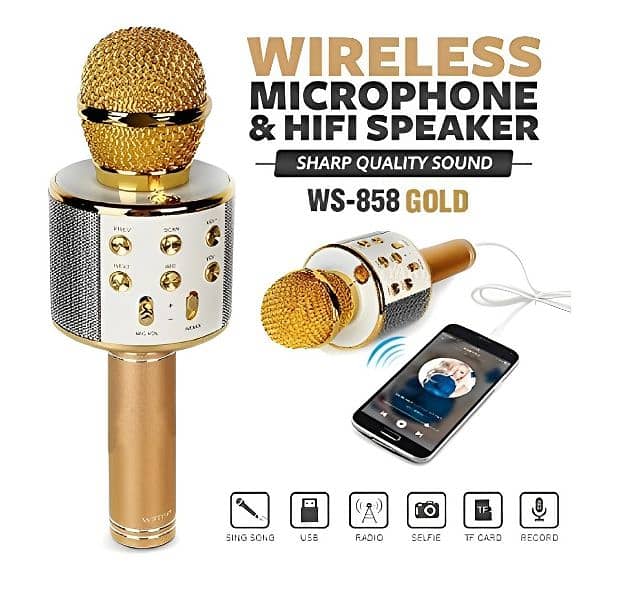 Wireless Karaoke Mic with HiFi Speaker – Excellent Condition 0