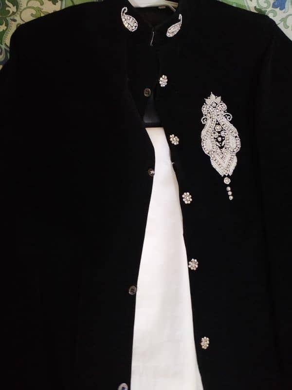 boys black velvet sherwani 3000 only. just like new. 2