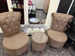 2 sofa with round table