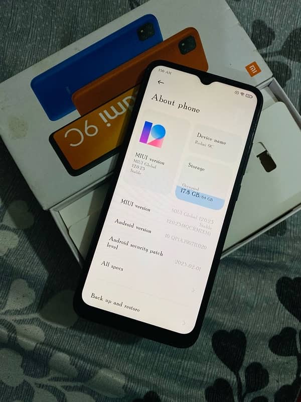 redmi 9c with box pta official approved 64gb 1