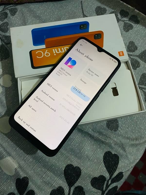 redmi 9c with box pta official approved 64gb 3