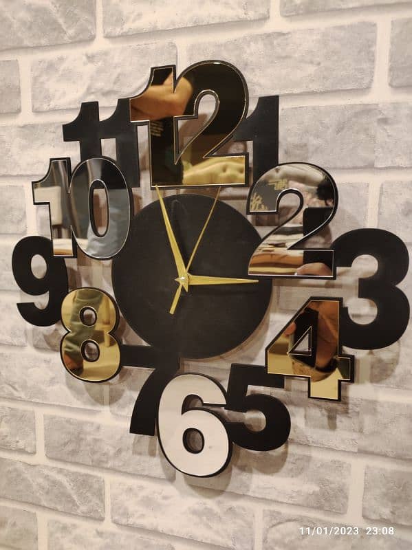 fancy laser cutting wall clock 1