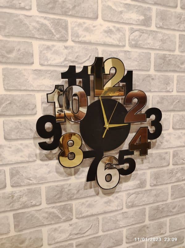 fancy laser cutting wall clock 3