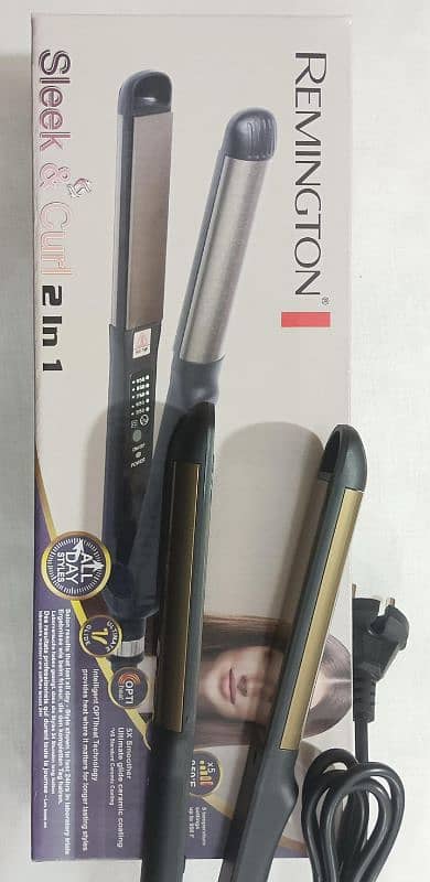 Imported Remington 2 in 1 Sleek & Curl hair straightener Model S-8016 2