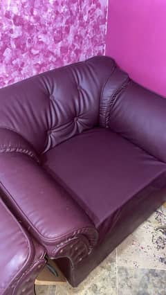 2 Sofas (1 seater) Leather material great condition no deflation