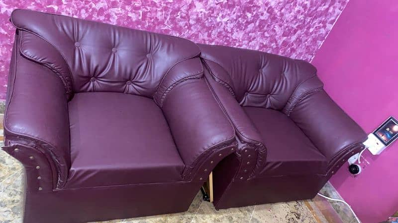 2 Sofas (1 seater) Leather material great condition no deflation 4