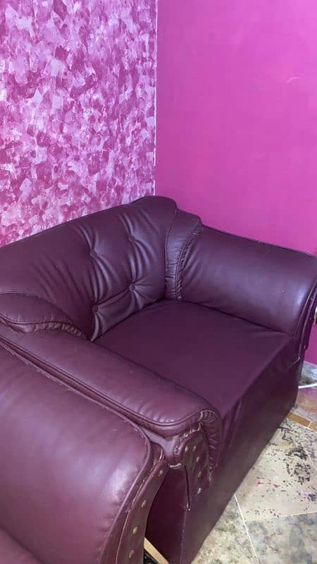 2 Sofas (1 seater) Leather material great condition no deflation 5