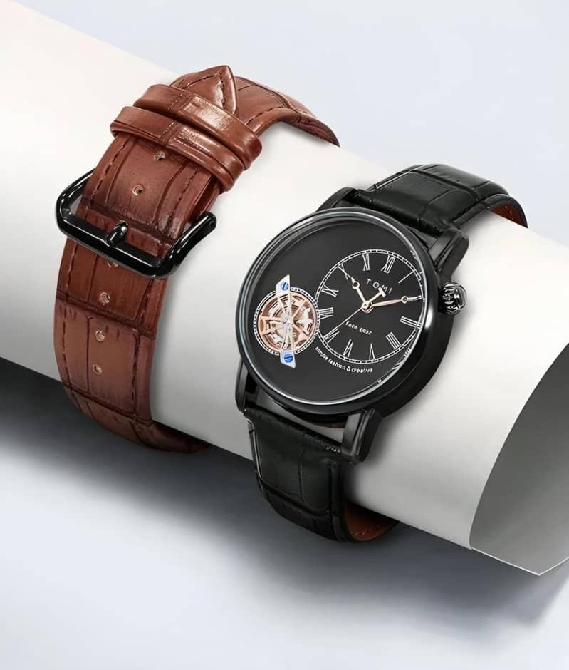 A Men Pure Leather Watch 4