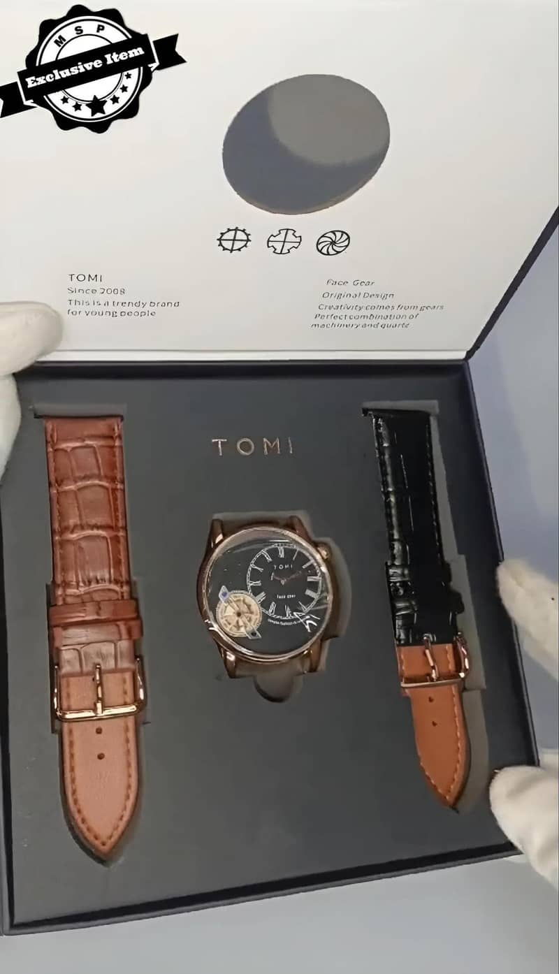 A Men Pure Leather Watch 5