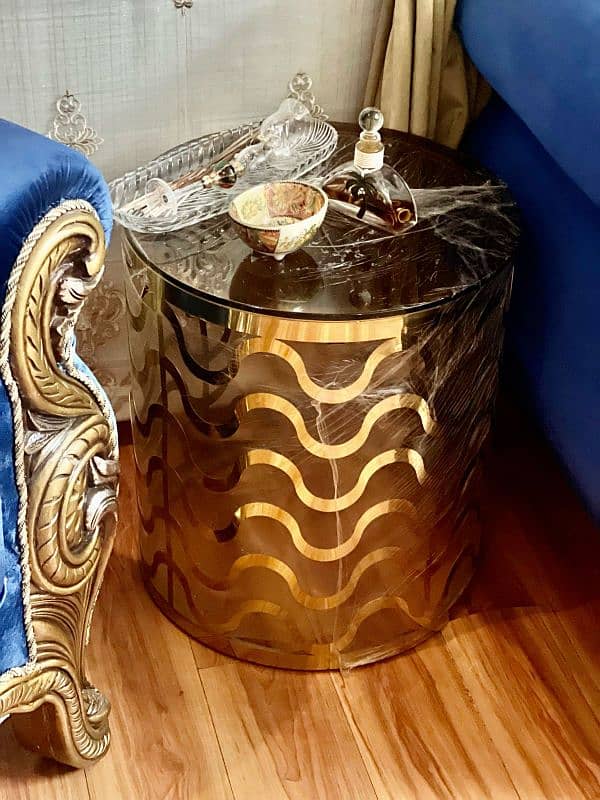 Marble Gold Center table with 2 side table 3