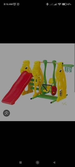 slide with swing n basket ball