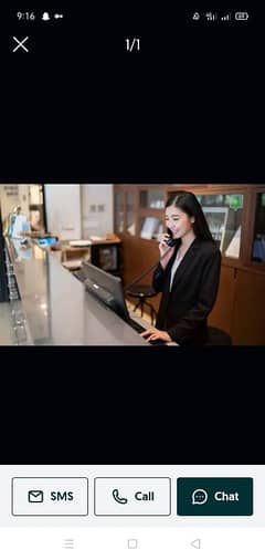 Female receptionist For Office