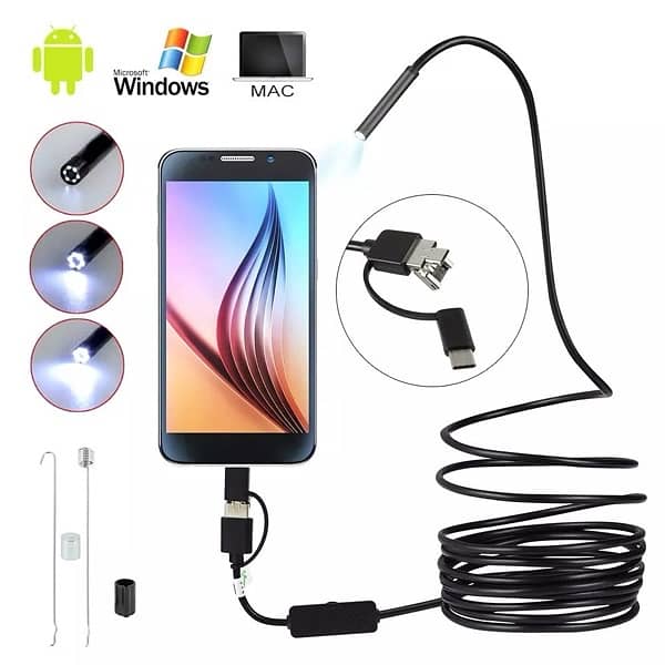 3 In 1 Type C/ Micro Usb/ Pc Endoscope Camera 3.5m 0