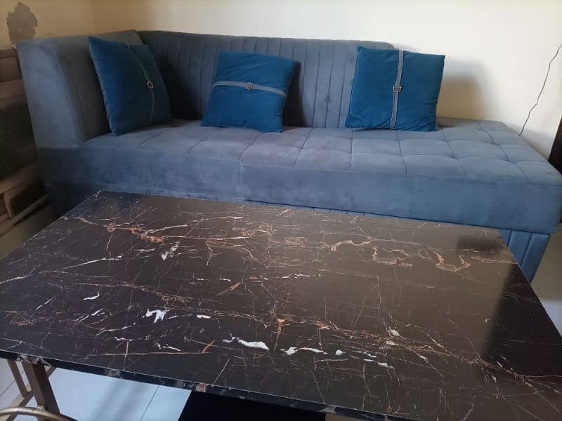 3 seater sofa along with centre table 2