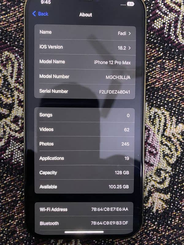 I phone 12pro max 128gb 4