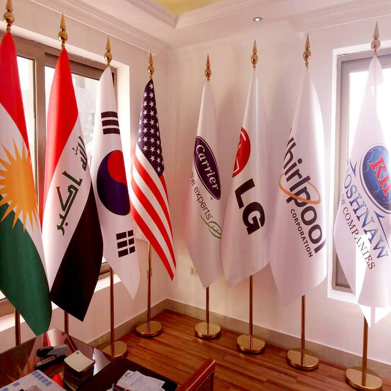 Company logo Flag + Pole for Office , company & Country Table Flag 2