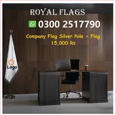 Company logo Flag + Pole for Office , company & Country Table Flag