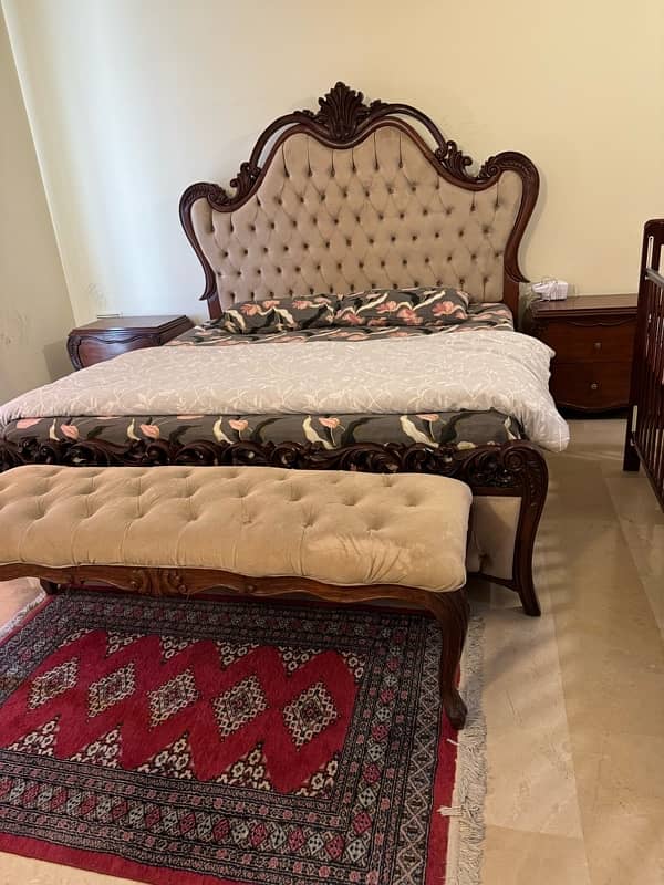 pure sheesham king bed set for 180000 pkr 0